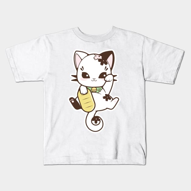 White Maneki-Neko Kids T-Shirt by Ranefea